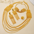 Ladies' Gold-plated Double-layer Tassel Long Necklace Set
