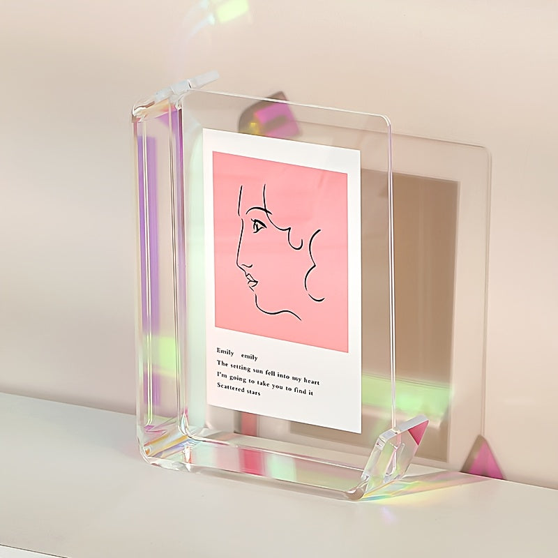 4x6 Inch Colorful Acrylic Photo Frame Box Creative Picture Holder Stylish Gradient Color Collage Frame