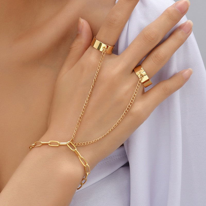 Creative Ring Connecting Finger Love Chain Bracelet