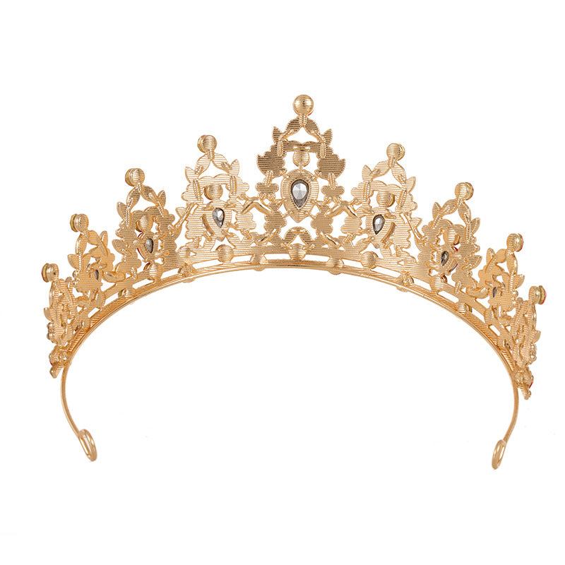 Bride Headdress Baroque Crown Rhinestone