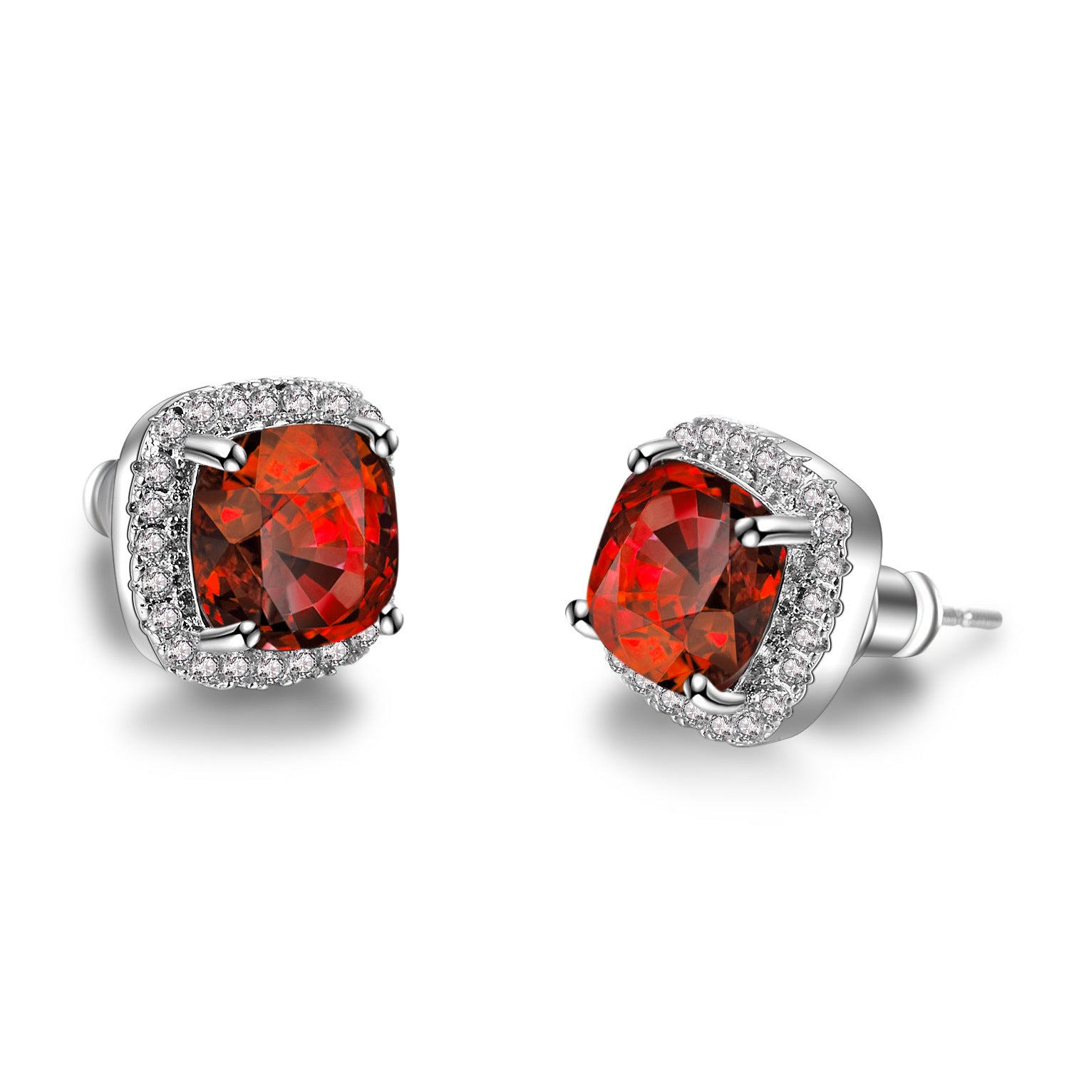 Korean-style Fashionable All-diamond Zircon Womens Stud Earrings