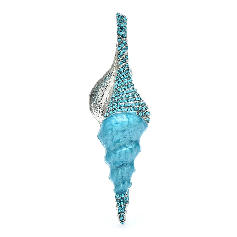 Conch Brooch Three-dimensional Drop Oil Diamond