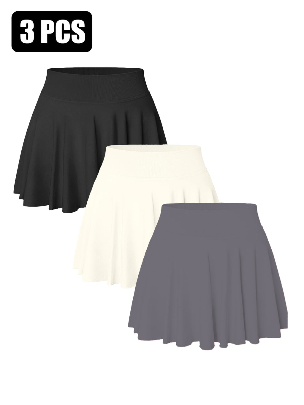 3PACK Seamless Tennis Shorts Skirt For Women