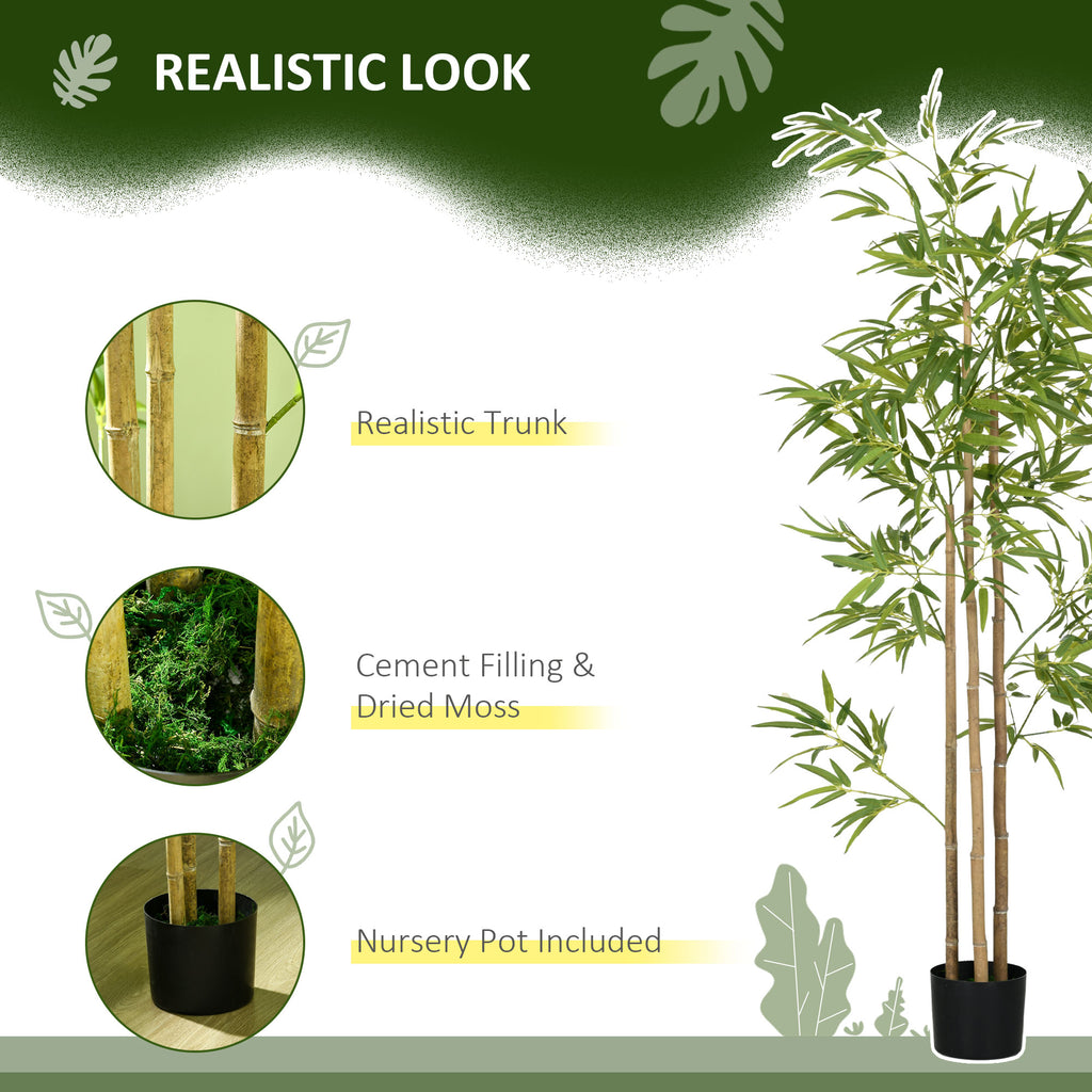 6ft Artificial Tree, Indoor Fake Bamboo with Pot, for Home Office Living Room Decor