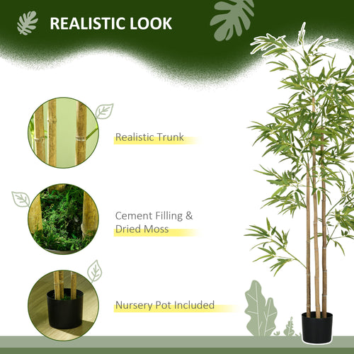 6ft Artificial Tree, Indoor Fake Bamboo with Pot, for Home Office Living Room Decor