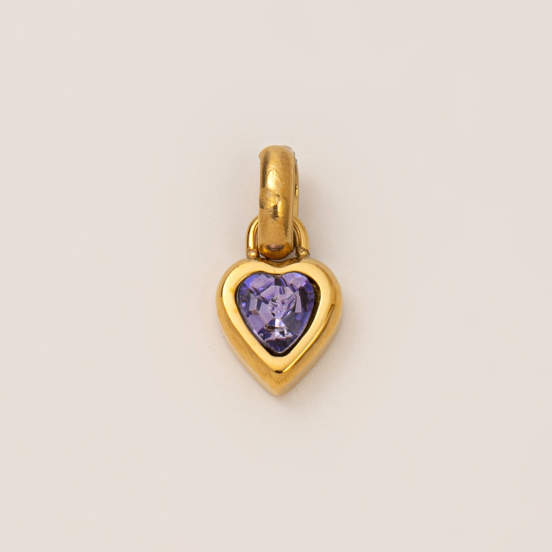 Titanium Steel Heart-shaped DIY Pendant With 12 Zodiac Birthstones