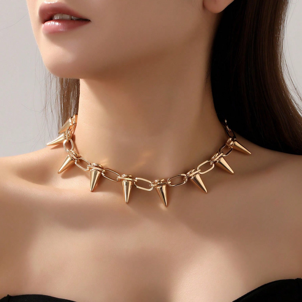 Personalized Punk-styled Stud Pendant Necklace
