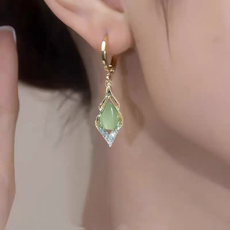 Womens Elegan Light-Luxury Minimalist Fashionable Waterdrop Earrings