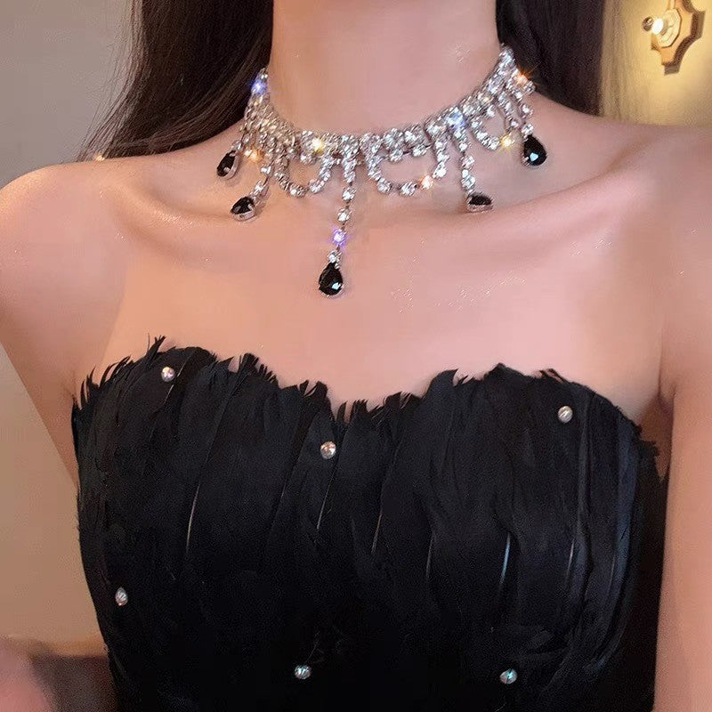 Sparkling Bridal Necklace Clavicle Chain