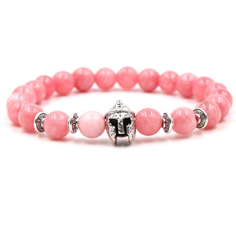 Bracelet Natural Stone Single Ring Silver Living Buddha Leopard Head Stretch Bracelet