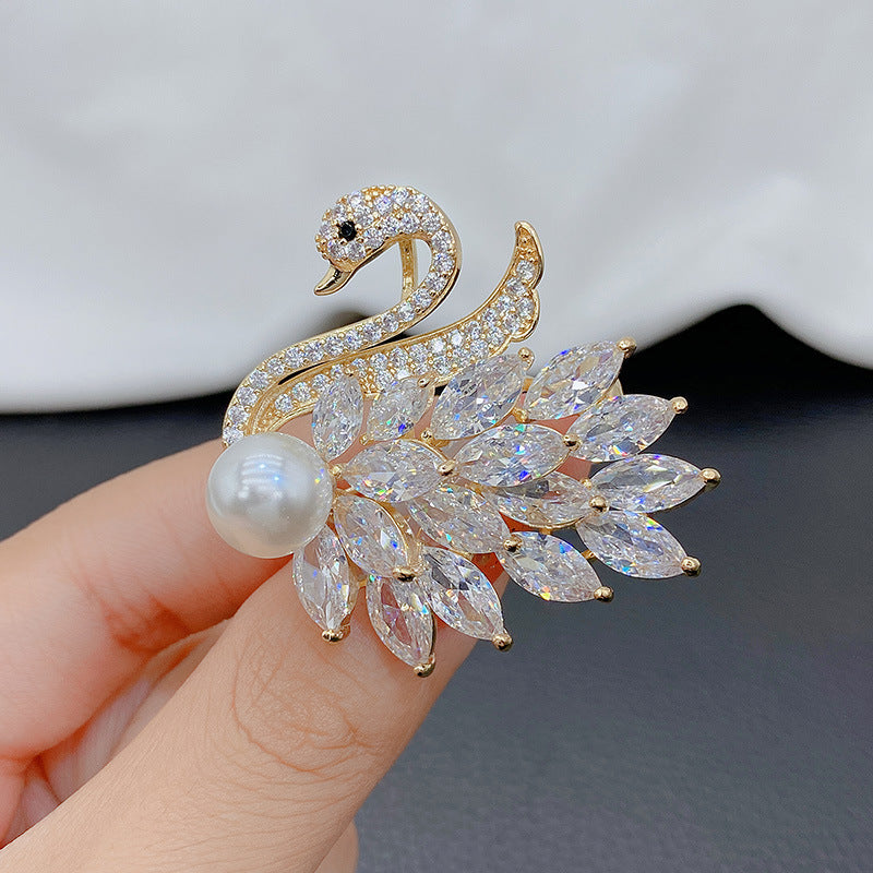 Warm Cat Eye Stone Swan Elegant Super Fairy Earrings