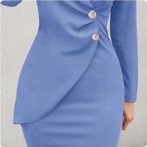 Slim Fitting Buttocks Bottom Button Up Dress