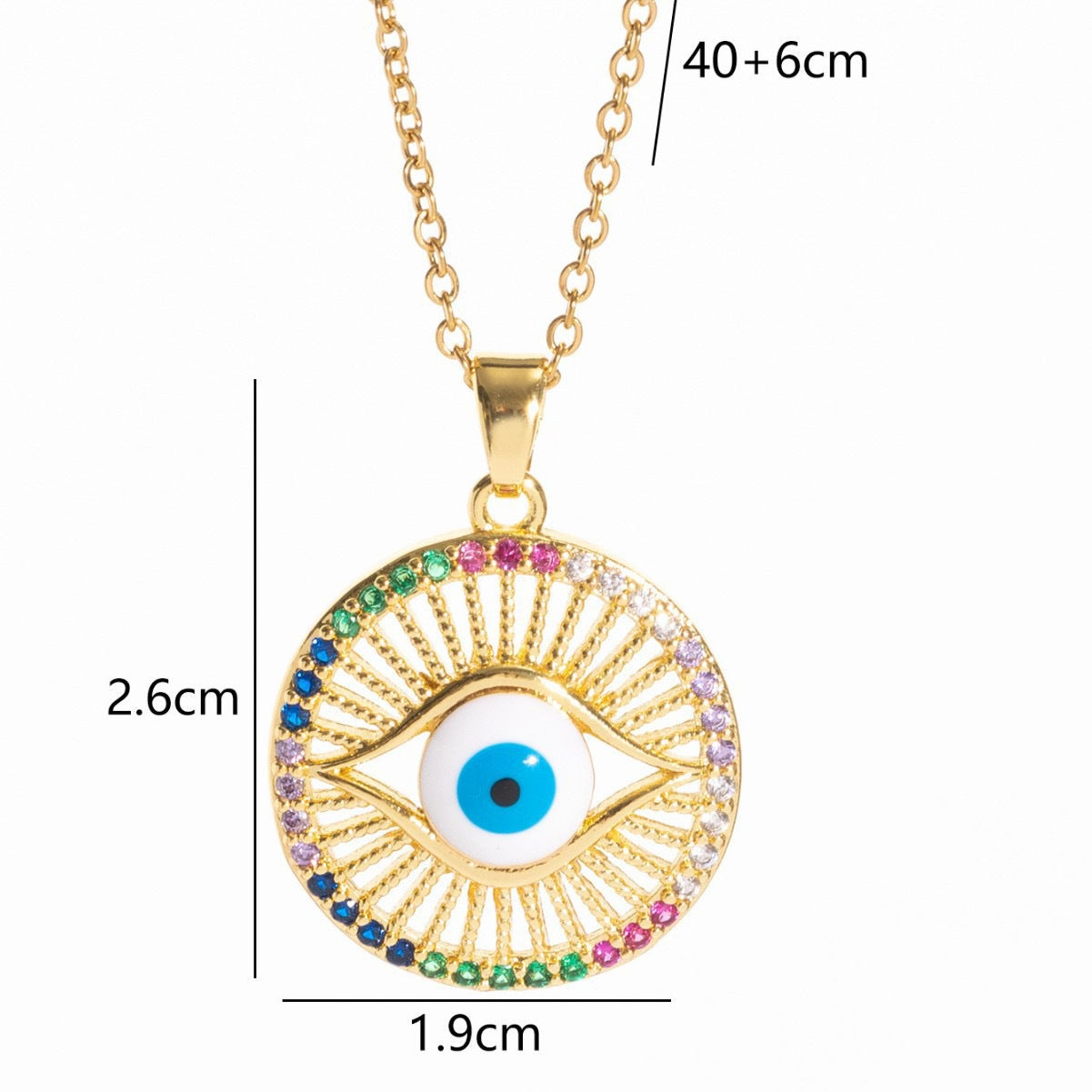 Stylish Dripping Zircon Eye Pendant New Niche Collarbone Chain