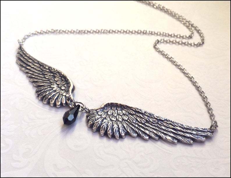 Vintage Angel Wings Feather Choke Necklace