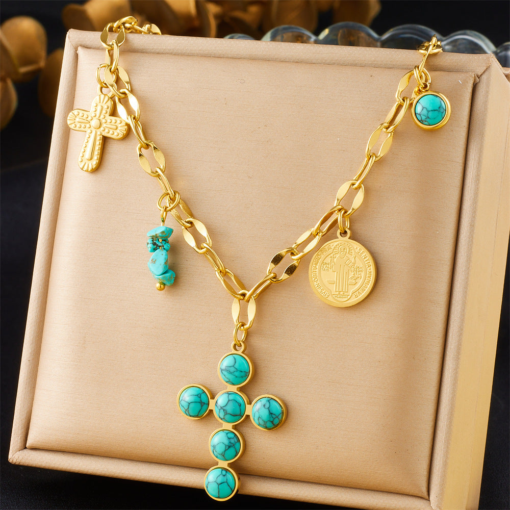 European And American-style Vintage Stainless Steel Multi-element Necklace