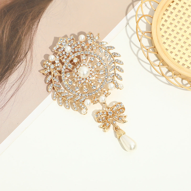 Water Drop Brooch Diamond Luxury Fashion Popular Alloy
