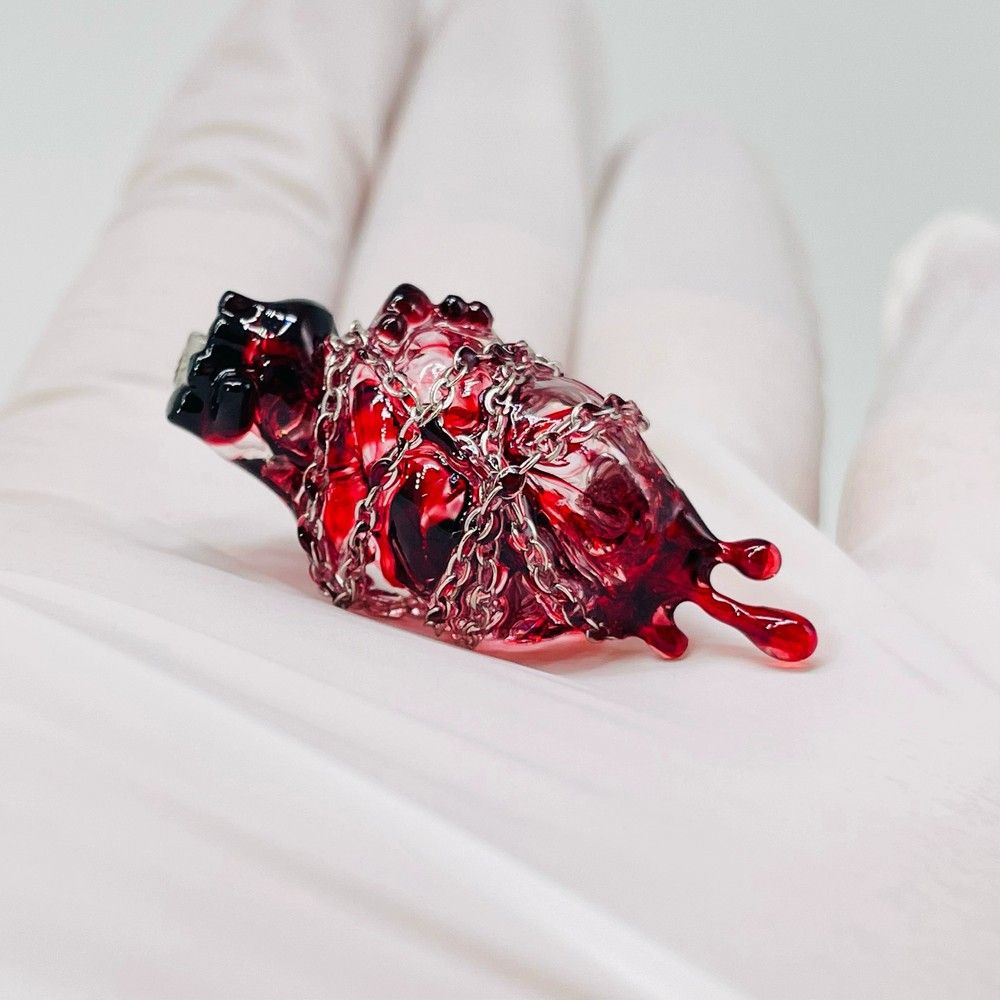 Original Design Handmade Wrapped And Bound Heart Pendant Couples Necklace