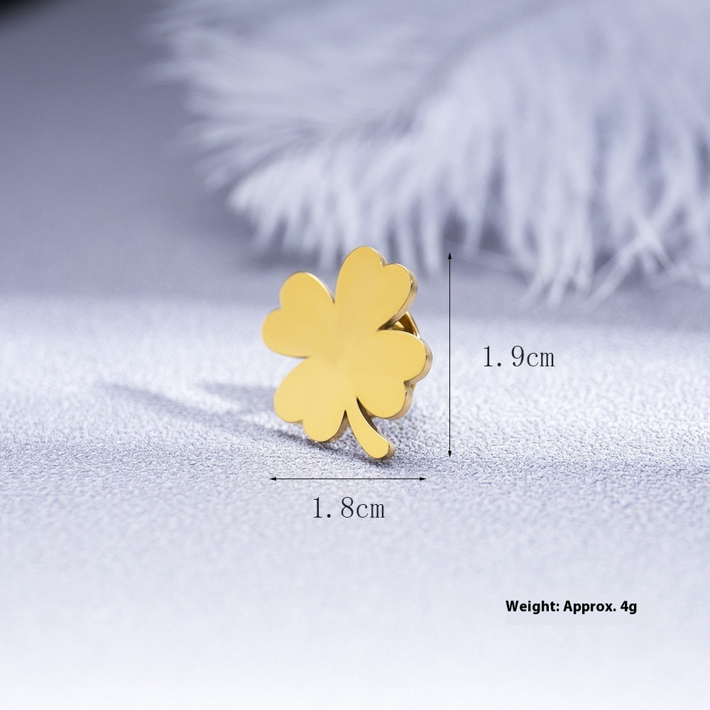 Fashion Four-leaf Clover Men's Suit Brooch Women Evening Dresses Badge Brooch