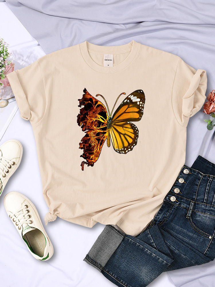 Butterfly Wings Pattern Fashion Short Sleeve Women