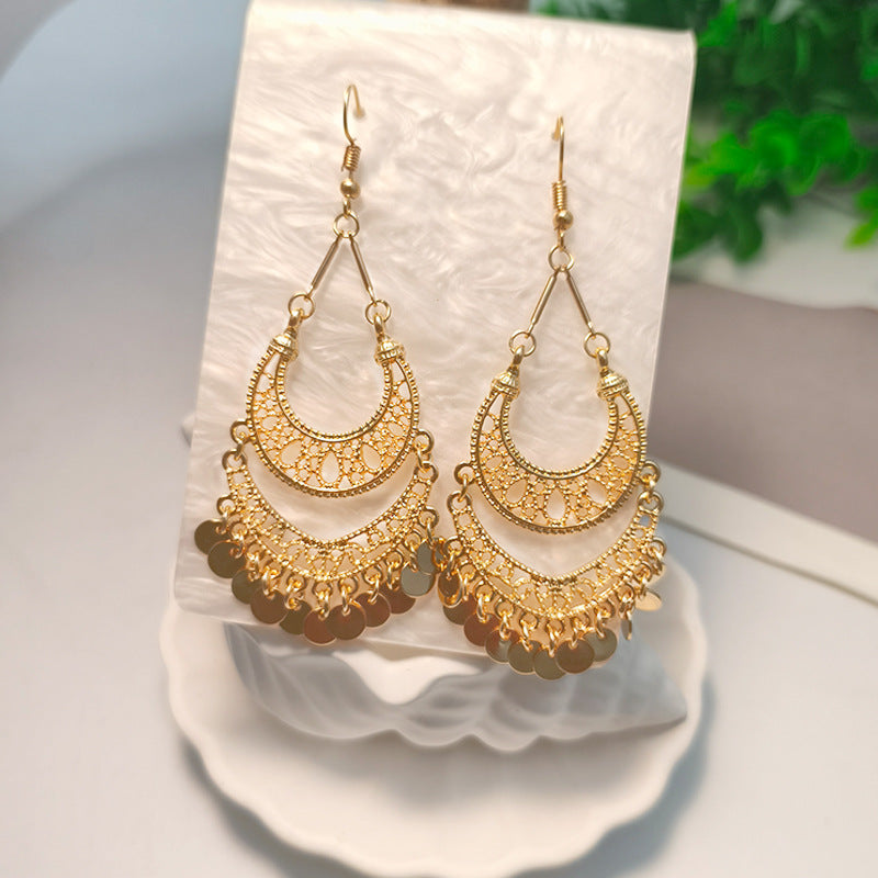 Retro Round Tassel Long Women's Earrings