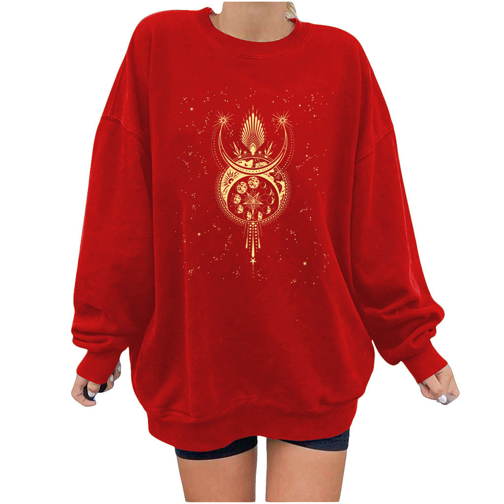 Five Pointed Star Array Guards Printed Women Sweater