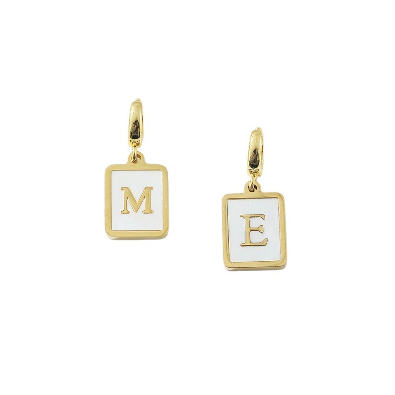 European And American Square Shell Letter Universal Clasp Pendants26 English Alphabet Jewelry Accessories
