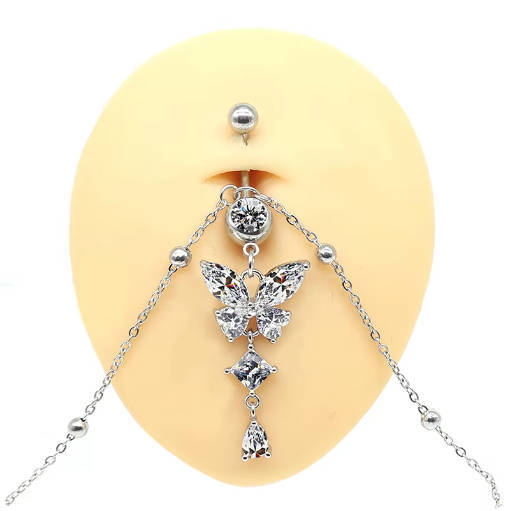Crystal Butterfly Belly Chain Waist