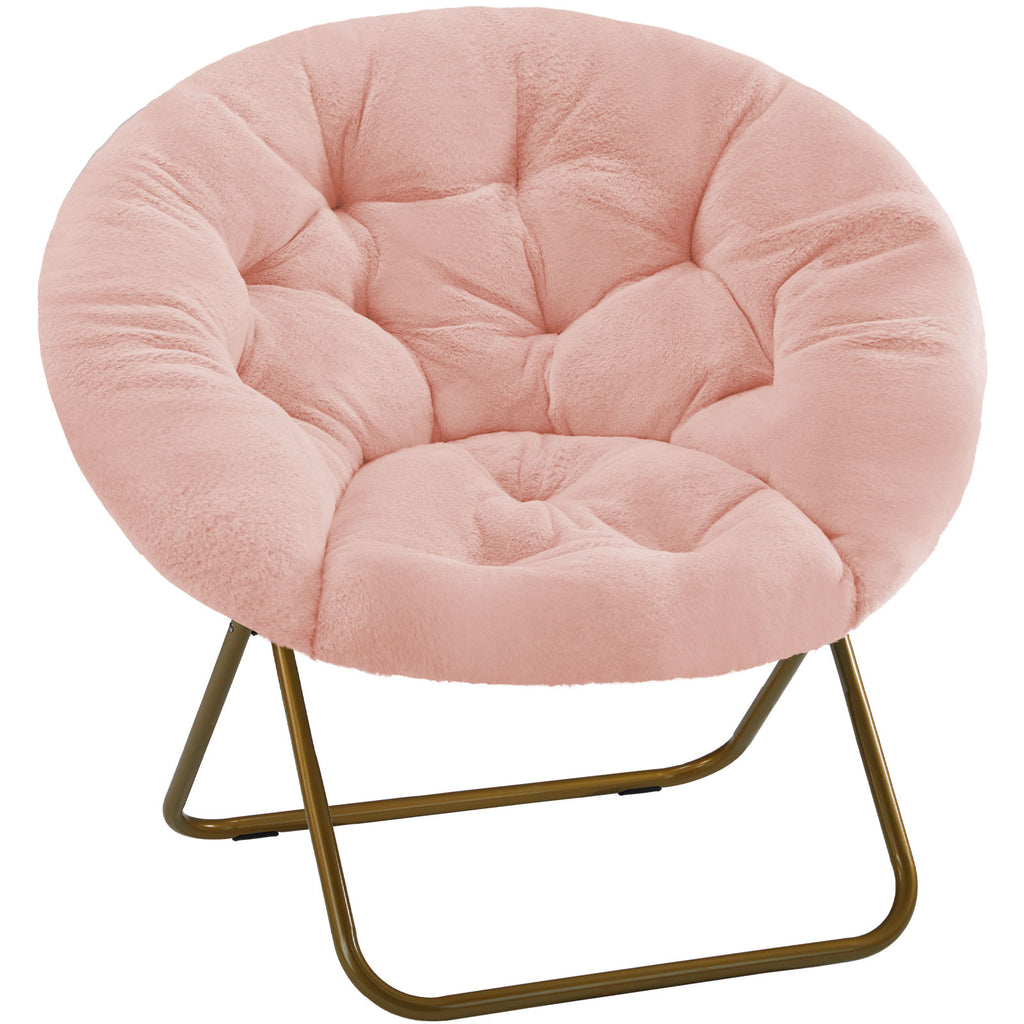 Comfortable Disc Chairs Faux Fur Furniture Bedroom Living Room  Size White