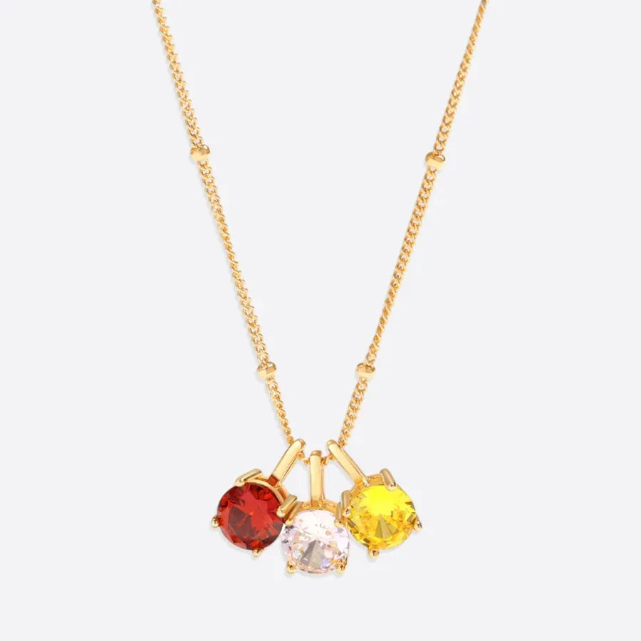 High Quality Rectangular Zirconia Necklace Stainless Steel Czech Diamond Pendant