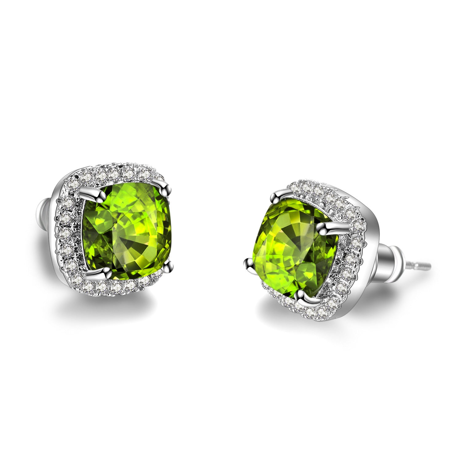 Korean-style Fashionable All-diamond Zircon Womens Stud Earrings