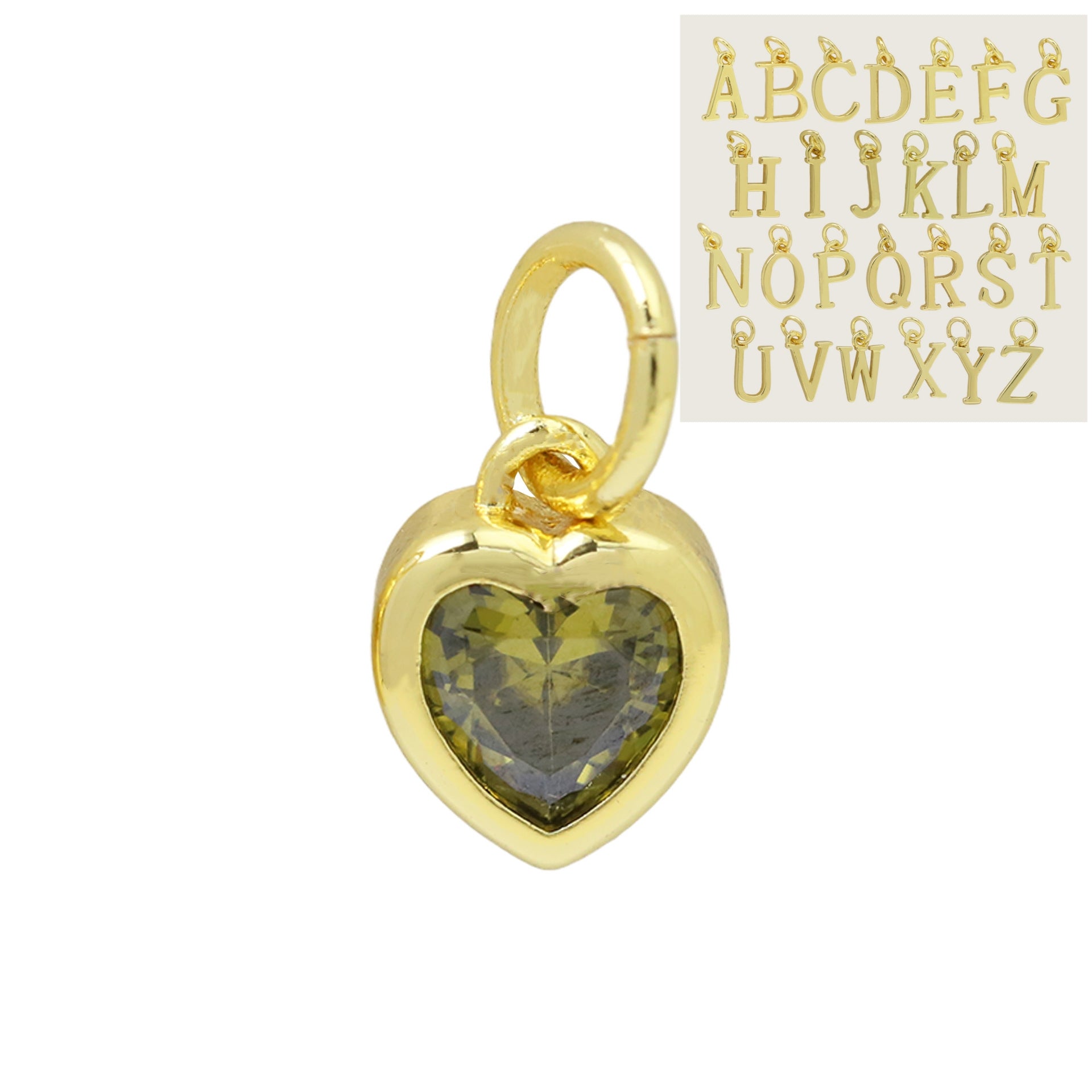 December Heart-shaped Birthstone Necklace With English Letters