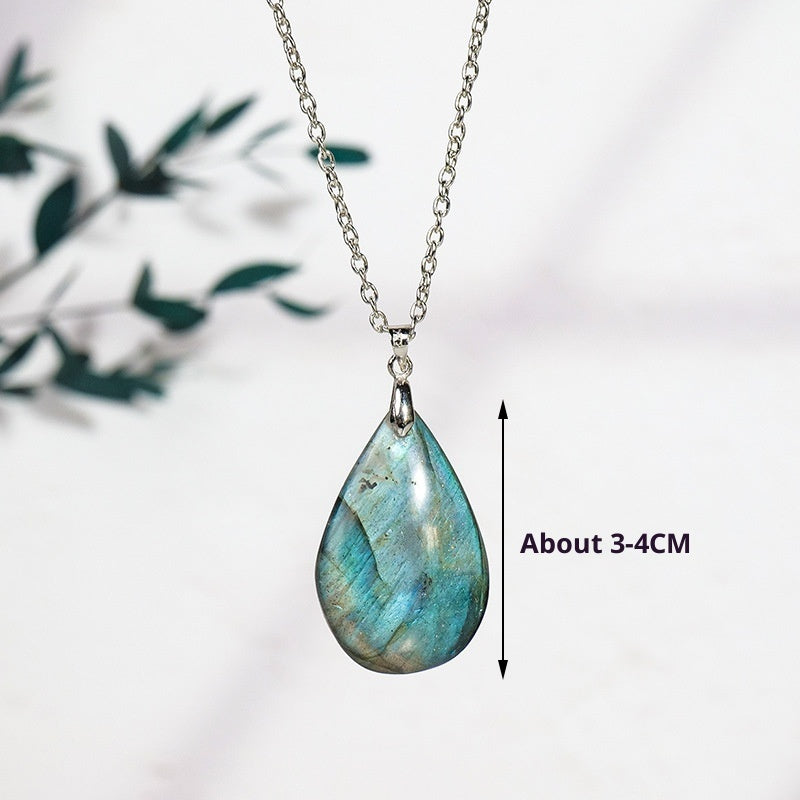 Natural Labradorite Crystal Pendant Jewelry Charm