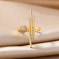 Minimally Designed Zircon Wave Line Versatile Open Ring