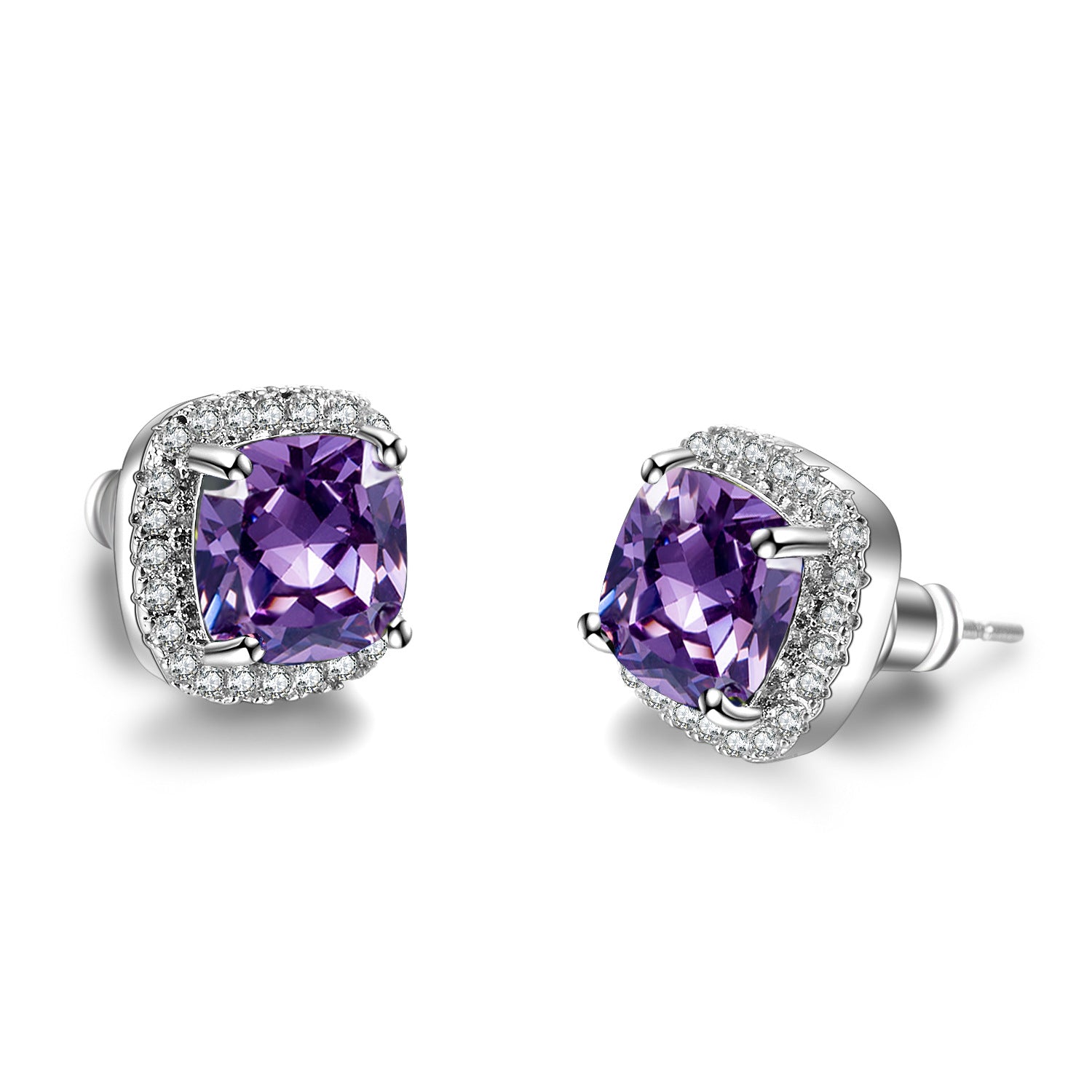 Korean-style Fashionable All-diamond Zircon Womens Stud Earrings