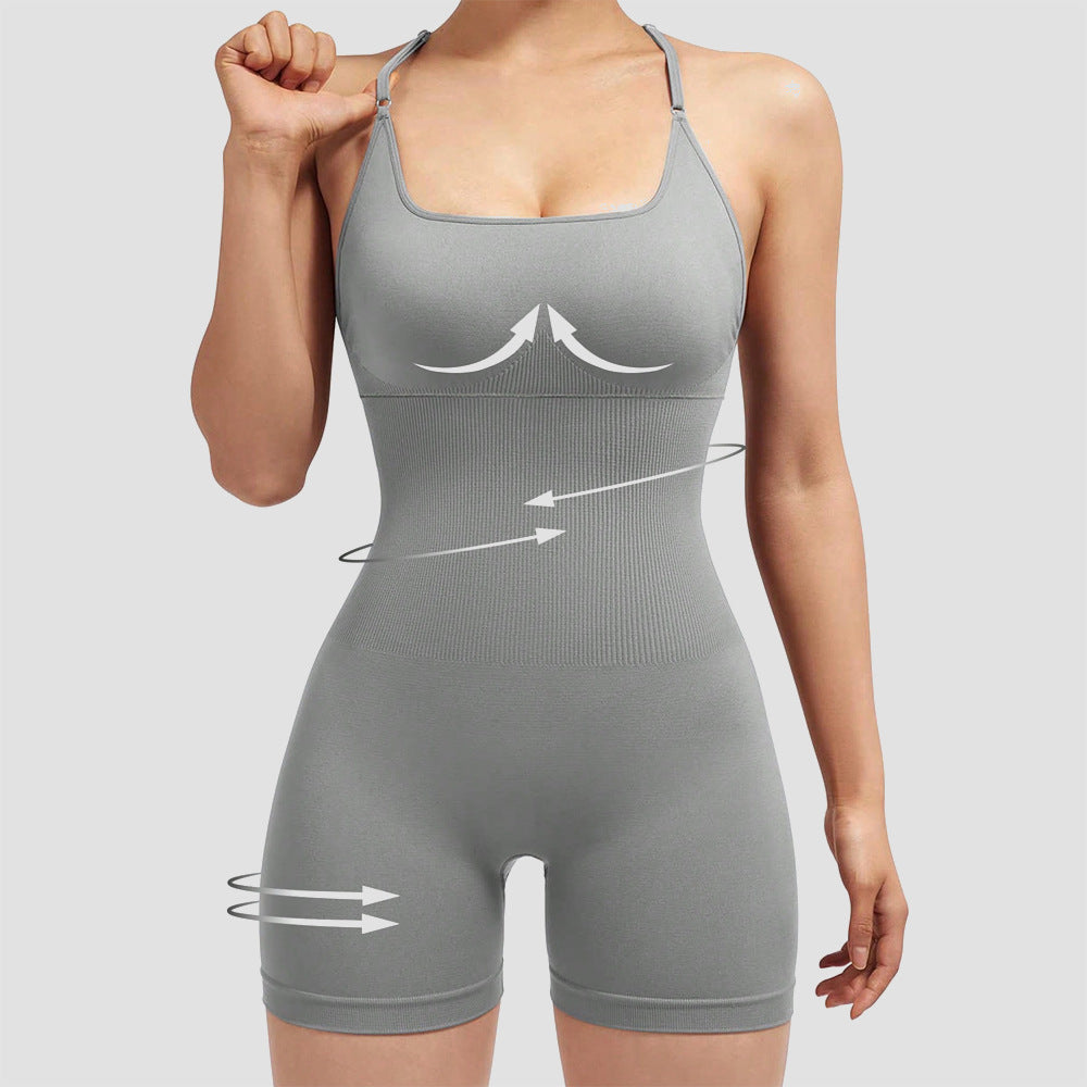 Spring And Summer Nude Feel Yoga Straps One-piece Women