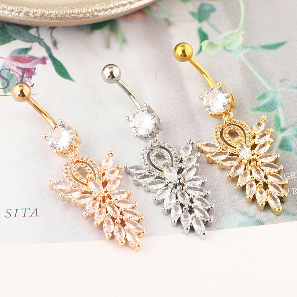 New Belly Button Ring Fashionable And Sexy Belly Button Nail Zircon