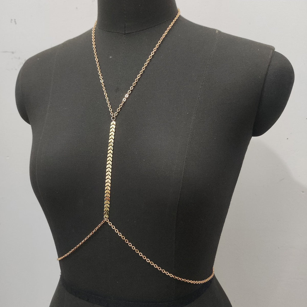 Spring And Autumn Long-sleeved Cardigan Paired With A Body Chain