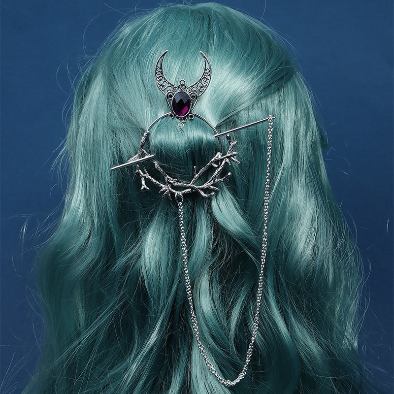 Witch Hairpin Rhinestone Elegant Trendy Dots