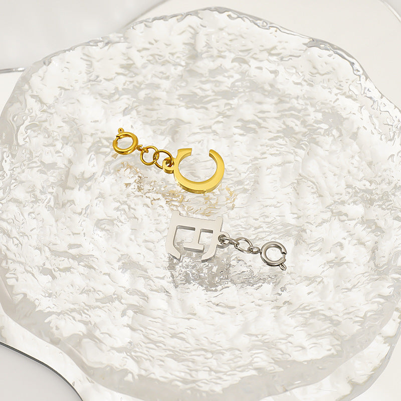 European And American Titanium Steel Bracelet And Necklace Accessories 26-letter Charm Pendants