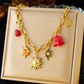 European And American-style Vintage Stainless Steel Multi-element Necklace