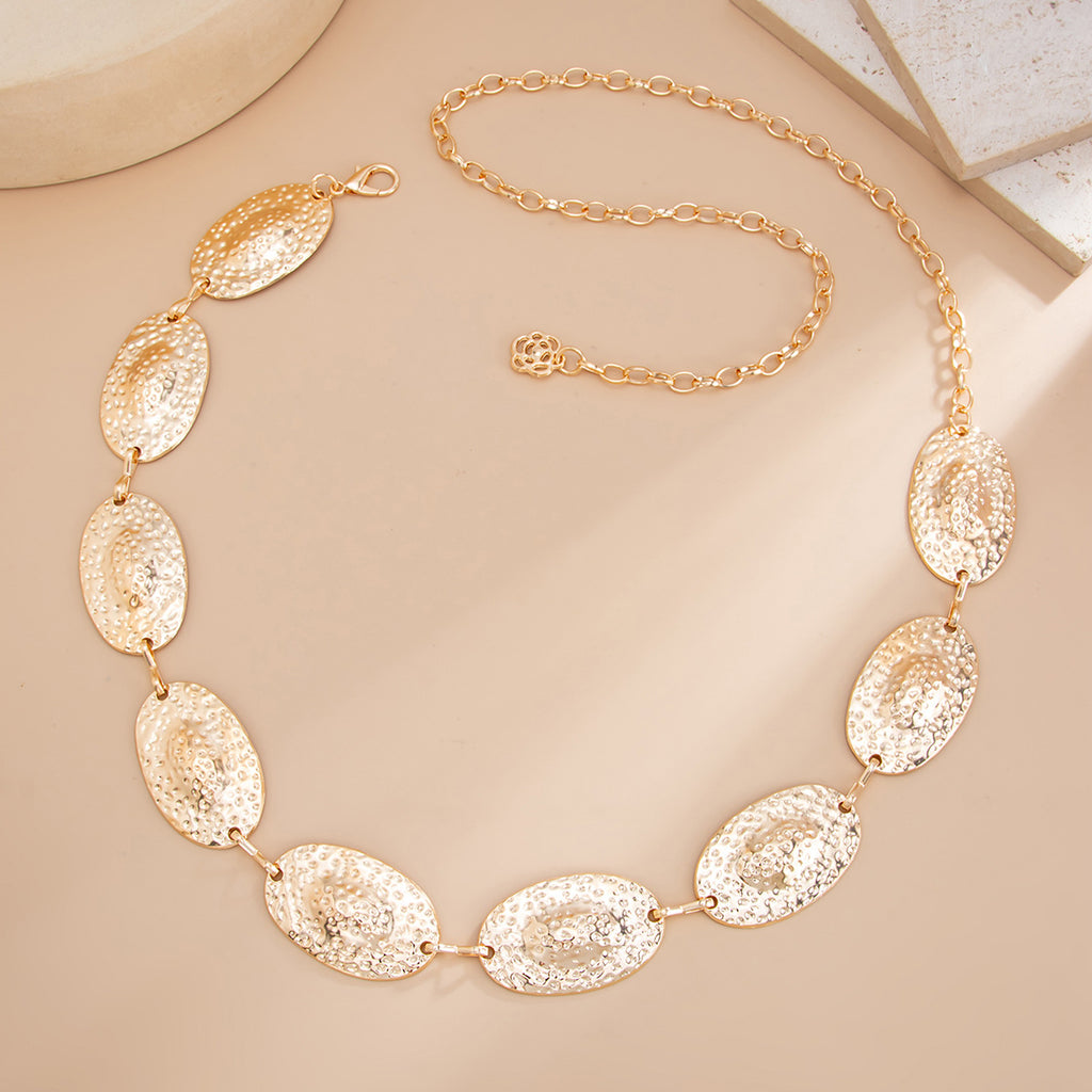 Hip-hop Punk-style Mottled Oval Patchwork Waist Chain
