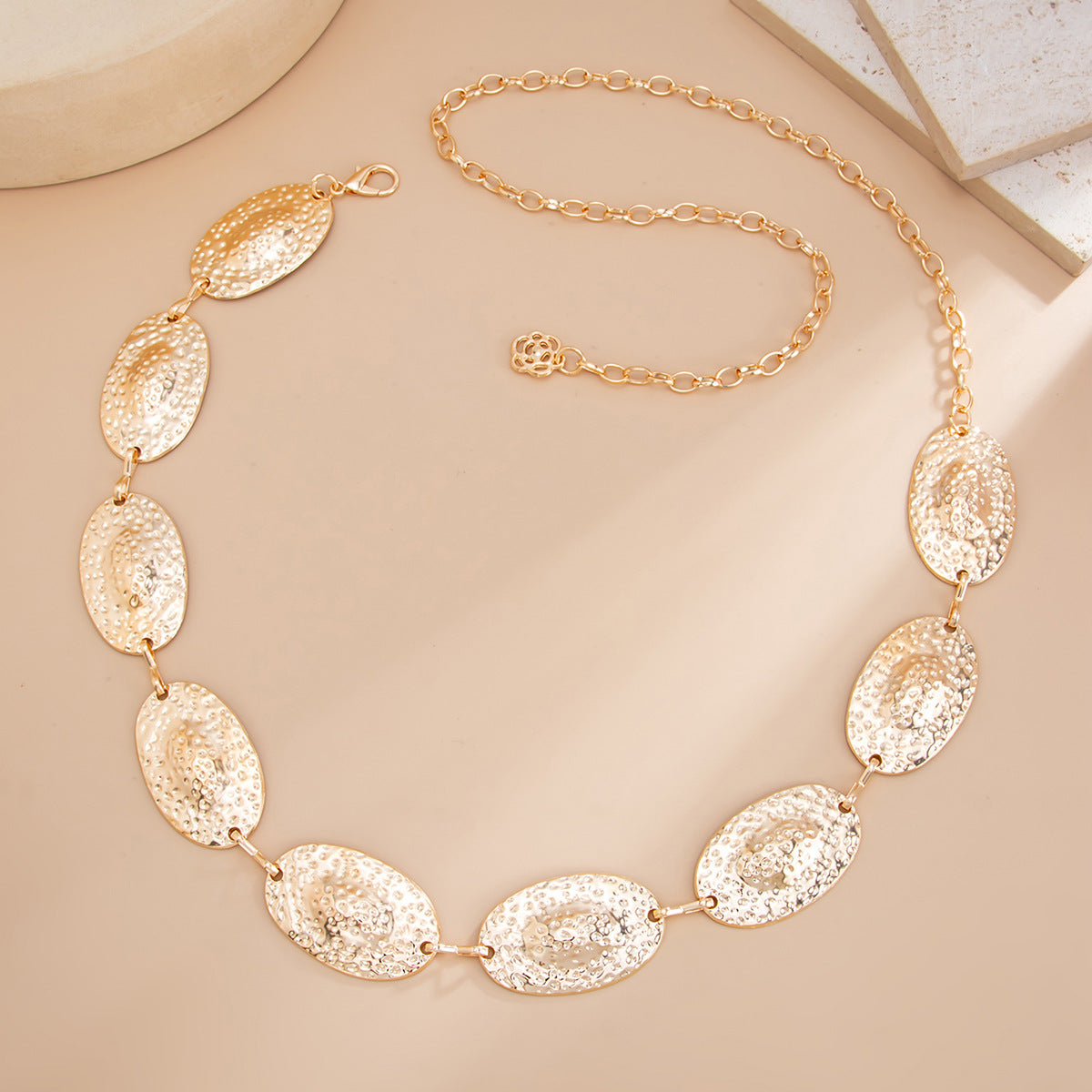 Hip-hop Punk-style Mottled Oval Patchwork Waist Chain