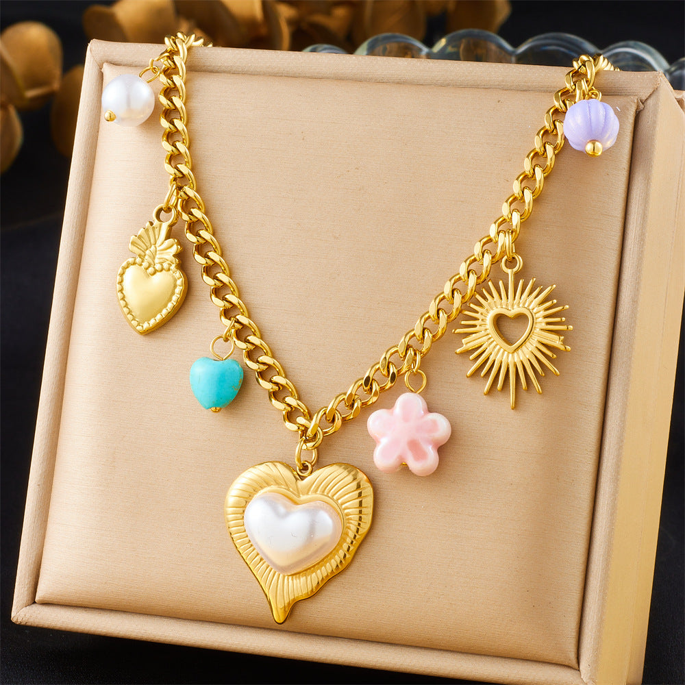 European And American-style Vintage Stainless Steel Multi-element Necklace