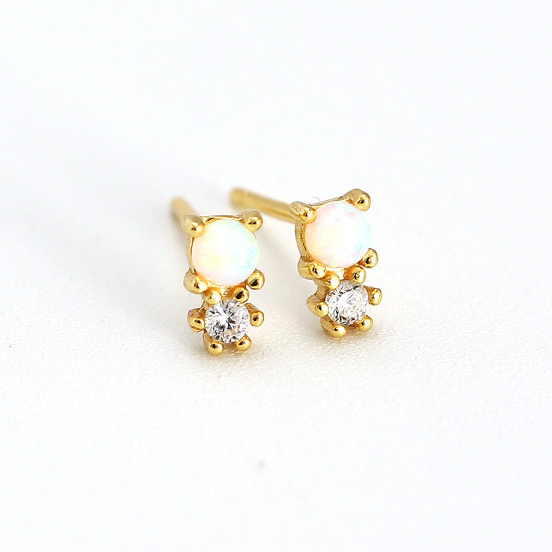 S925 Silver Instagram-style Geometric Diamond-studded Earrings