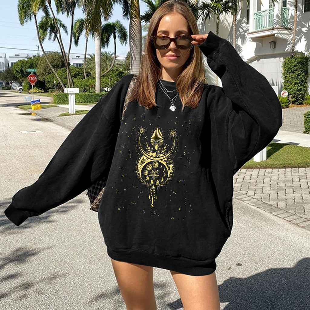 Five Pointed Star Array Guards Printed Women Sweater